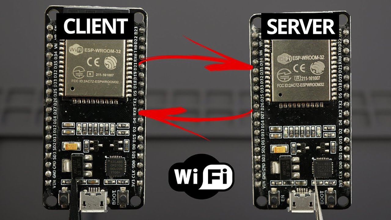 Клиент-серверная связь ESP32 по Wi-Fi между двумя платами (совместимо с ESP8266)