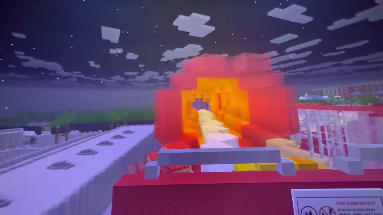 Incredicoaster - Front Row Night POV - Minecraft ImagineFun DCA - 1:1 Scale Recreation