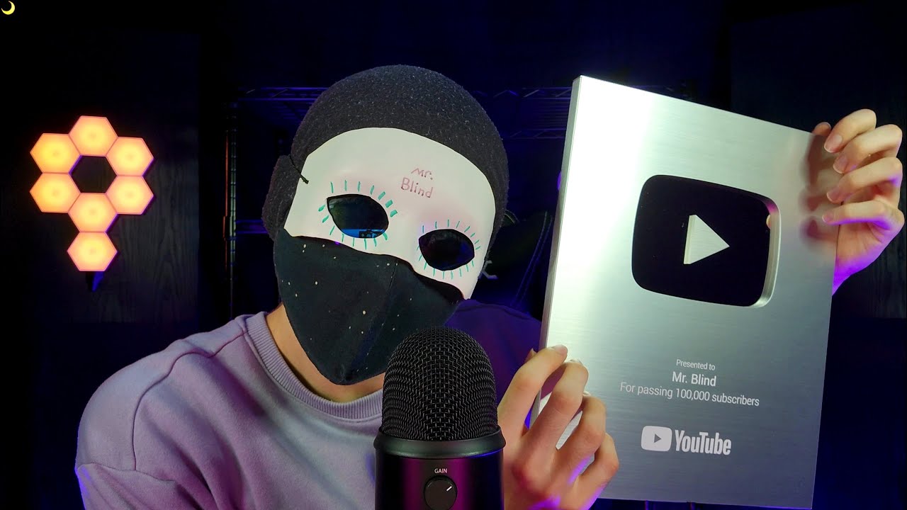 ASMR YouTube Silver Play Button Unboxing and Tapping