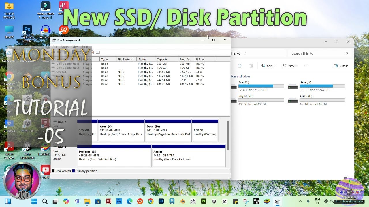 New SSD/ Disk Partition | Monday Bonus -05 #upgrade  #nvme_ssd #diskpartition #diskpart