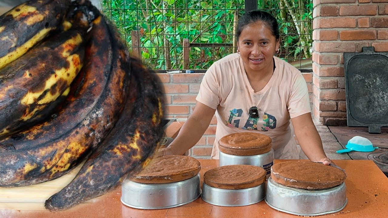 ¡No tires los bananos maduros haz este pastelito fácil!