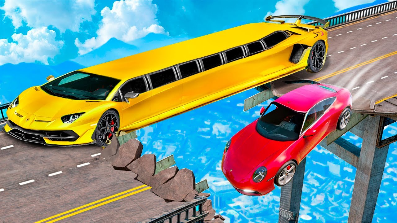 BIGGEST GTA 5 CARS Test On A BROKEN BRIDGE