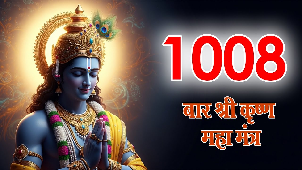 1008 बार श्री कृष्ण महा मंत्र | Hare Krishna Mantra | शांति और शक्ति | हरे कृष्णा  हरे कृष्णा 
