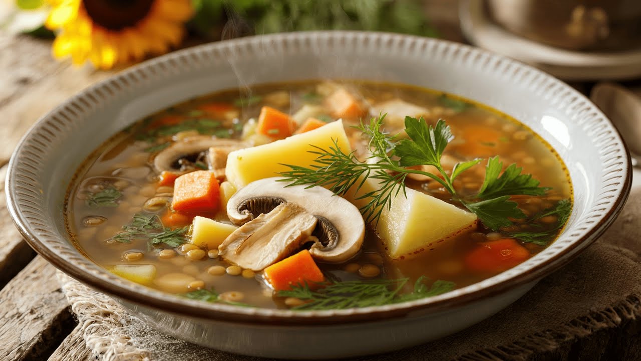 Чечевичный суп с грибами — вкуснее мяса! Ешьте его, и вы быстро избавитесь от жира на животе!
