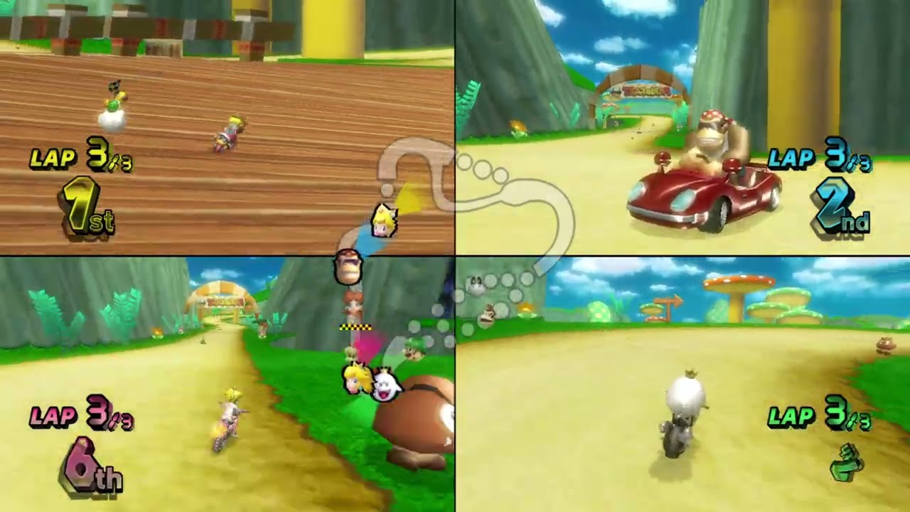 Mario Kart Wii ✦ 4 Players #455 (3 Tracks) Mirror
