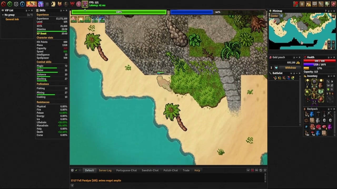 Druid Solo Hydras 8kk/h Lvl 100 Medivia - Hydra Island Abukir