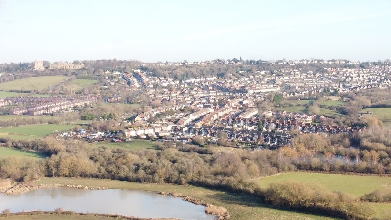 Tour of Bolsover Derbyshire Uk 2021 via drone in detail dji mini 2 UHD THE LITTLE TOWN ON THE HILL