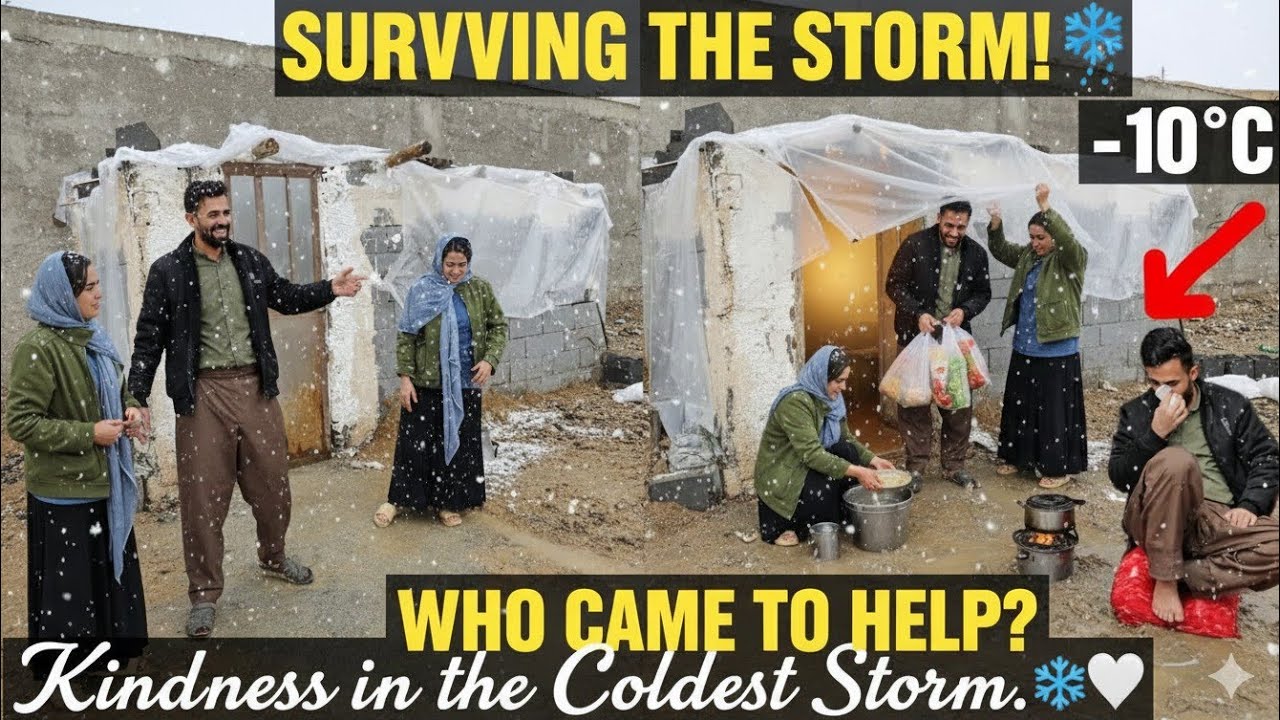 Alone in the Storm: Fighting Snow Under a Plastic Roof (Ali's Emotional Visit) ❄️🌧️