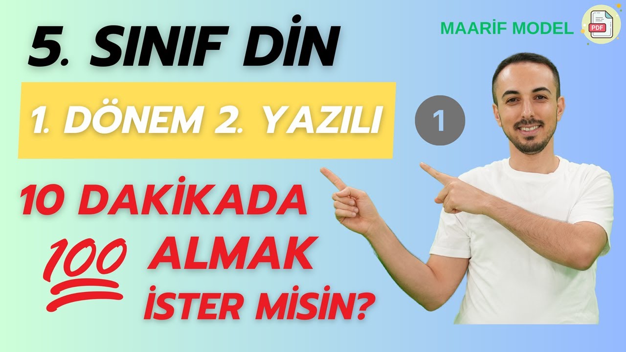 5. Sınıf Din Kültürü 1. Dönem 2. Yazılı