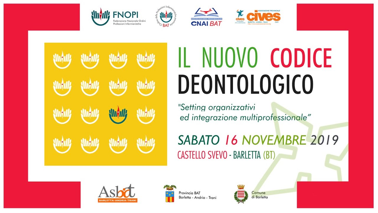 Evento formativo sul nuovo Codice Deontologico degli infermieri del 16 novembre 2019