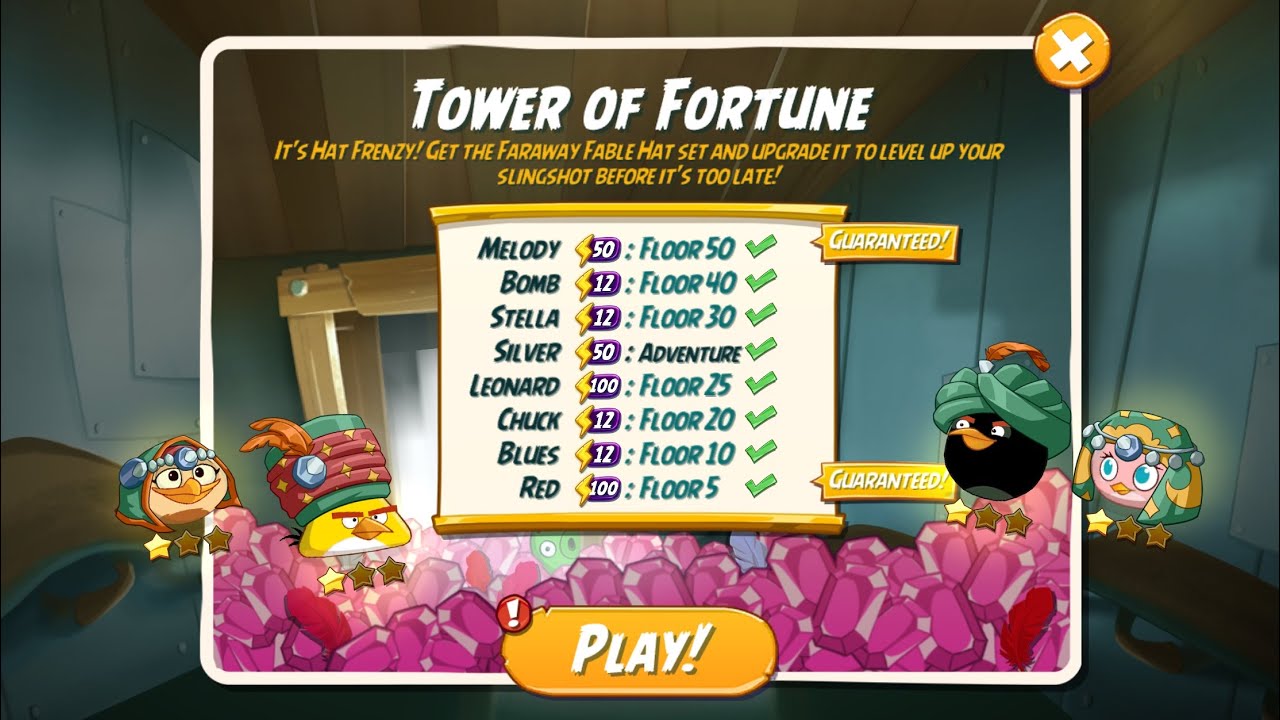 Tower of Fortune - Day 3 for the Faraway Fable Hat Set - Angry Birds 2