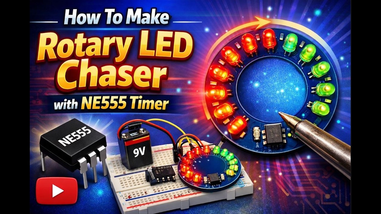 How To Make Rotary LED Chaser with NE555 Timer | Easy Electronics Project | DIY Powerful PROJECTS