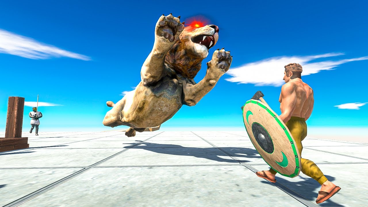 Clumsy Neighbors attack Angry Lion  - Animal Revolt Battle Simulator