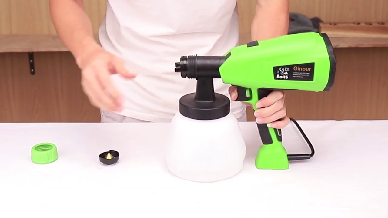 Ginour Pistola de pulverizaci&oacute;n Pintura El&eacute;ctrica, Gran capacidad 1300ML
