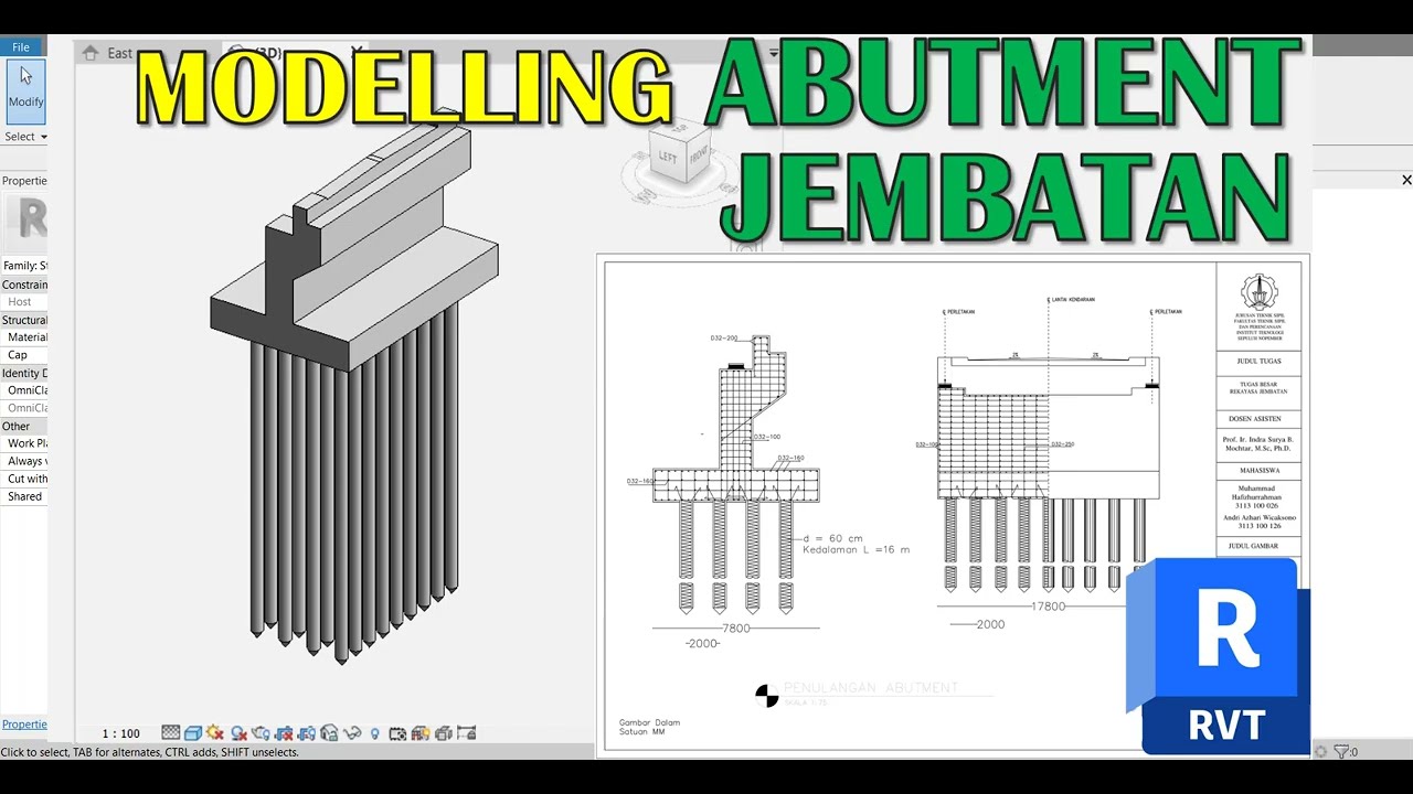 Tutorial Revit Structure - Modelling Family Abutement Jembatan