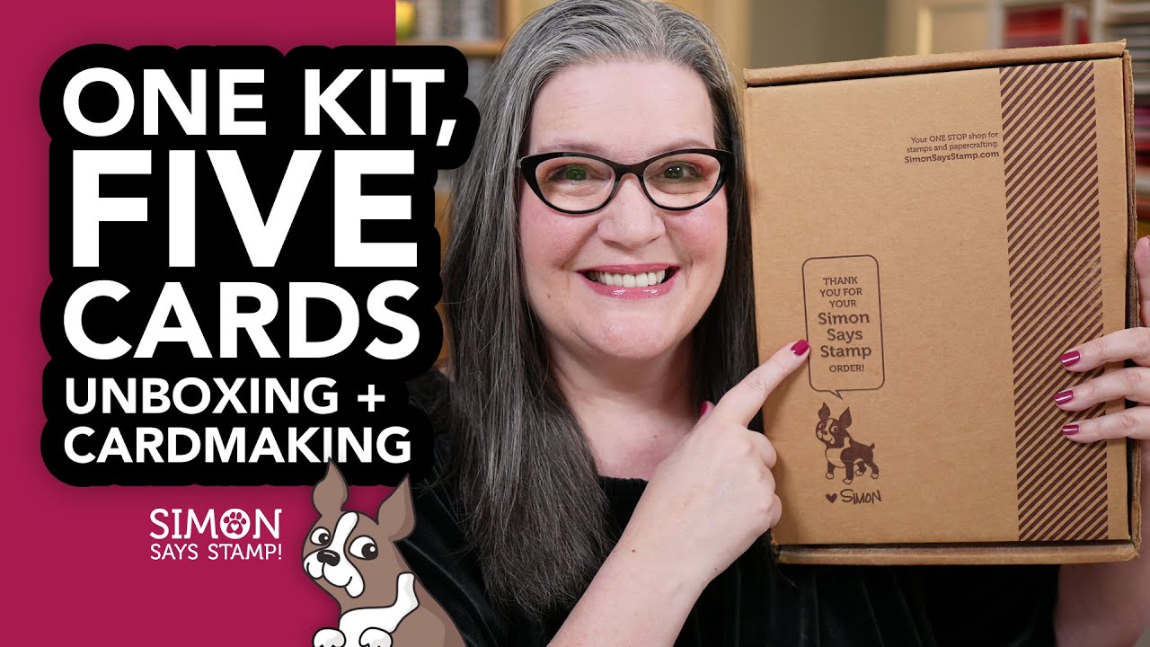 Let's unbox the latest card kit from @Simon Says Stamp and make FIVE fun cards!