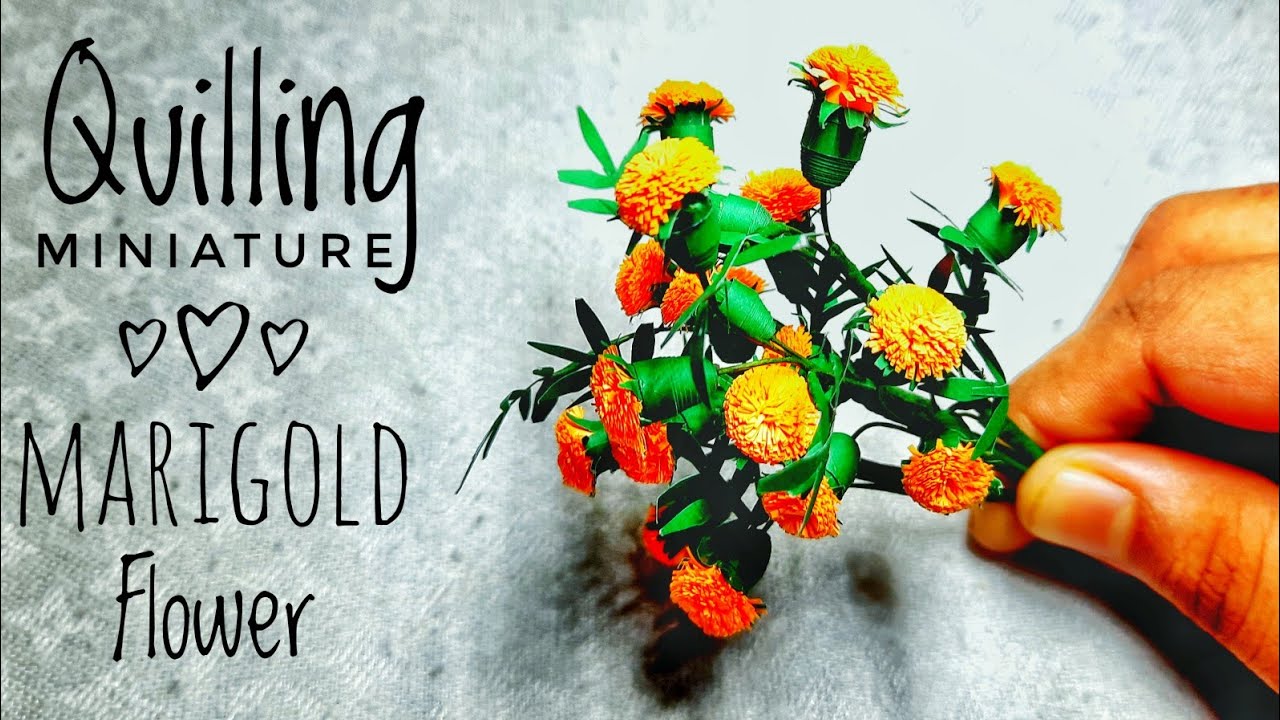 #Quilling #Miniature Marigold Flower