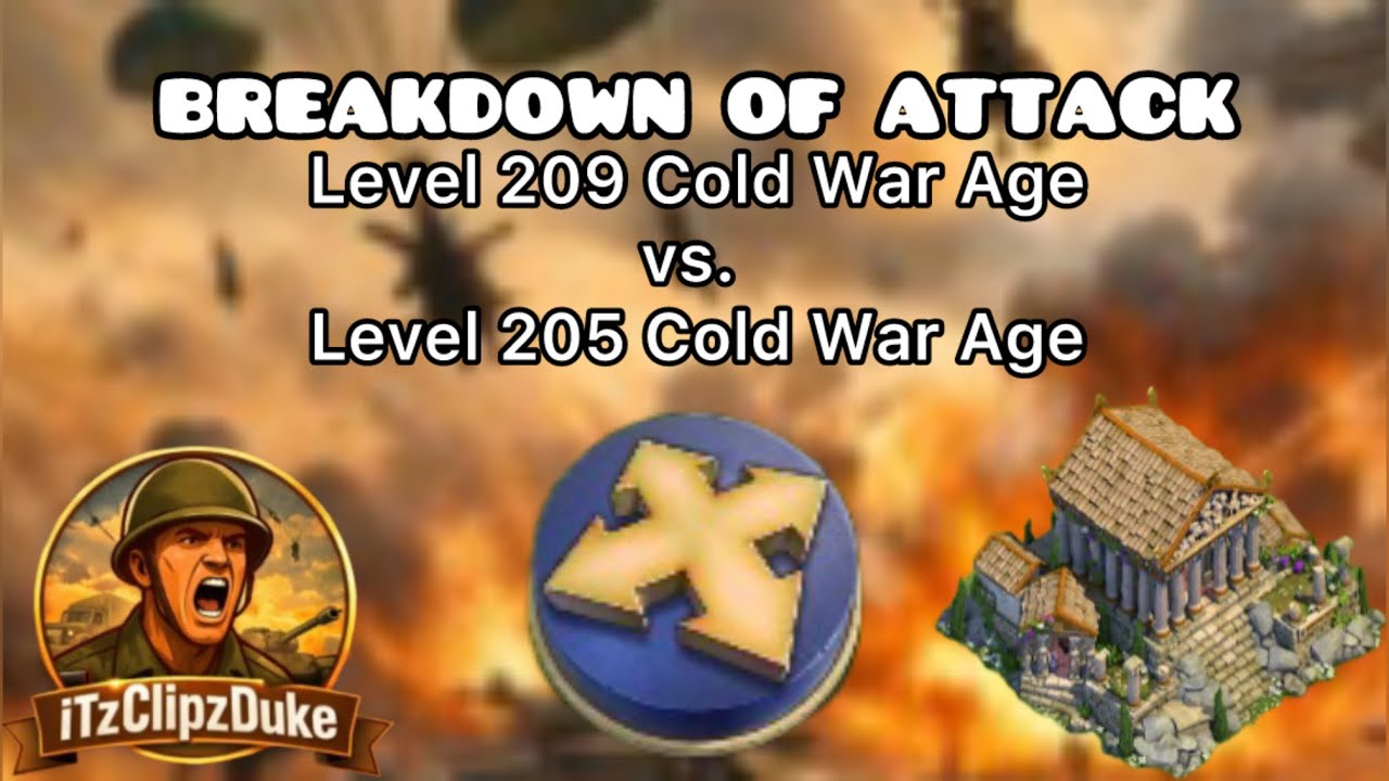 DomiNations Offence Ep. 14 - Creative Base! BREAKDOWN of WAR ATTACK vs Level 209 Cold War Age!