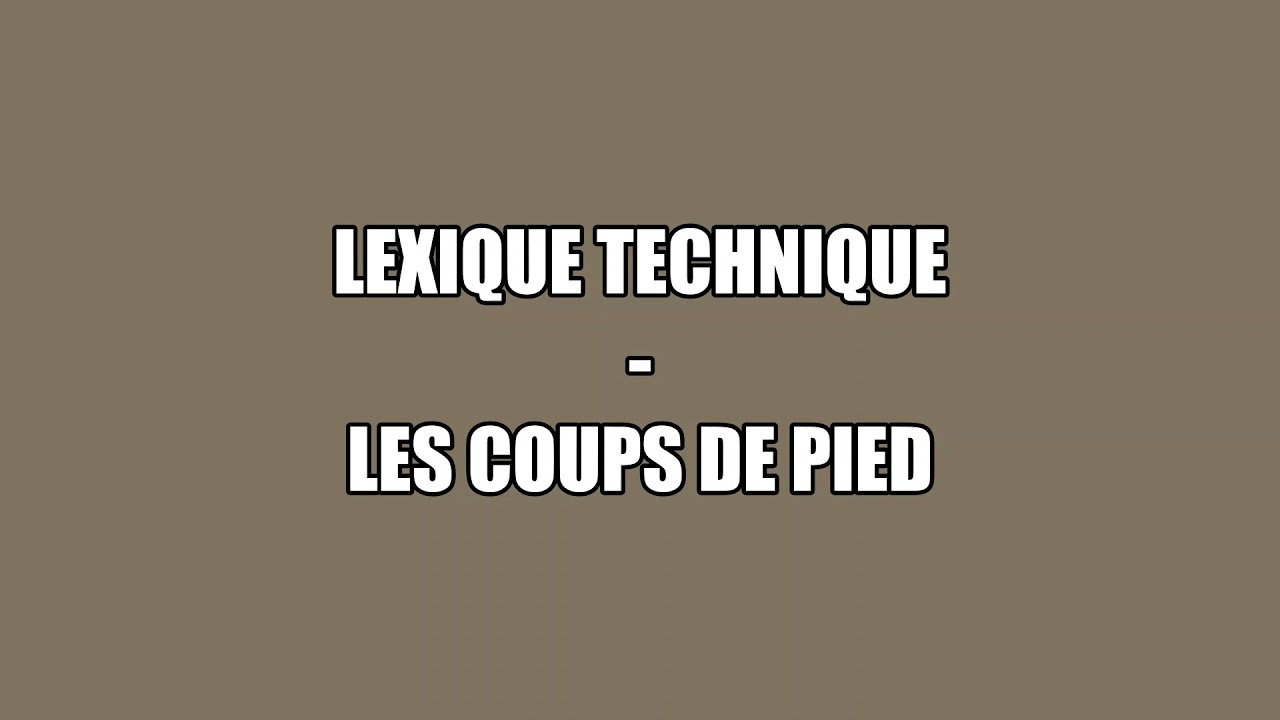 Les coups de pied - Lexique technique