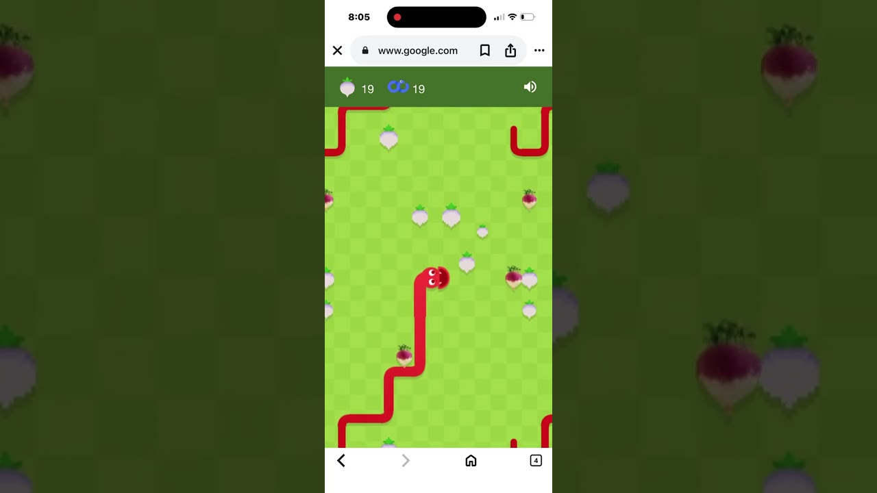 Playing the snake game