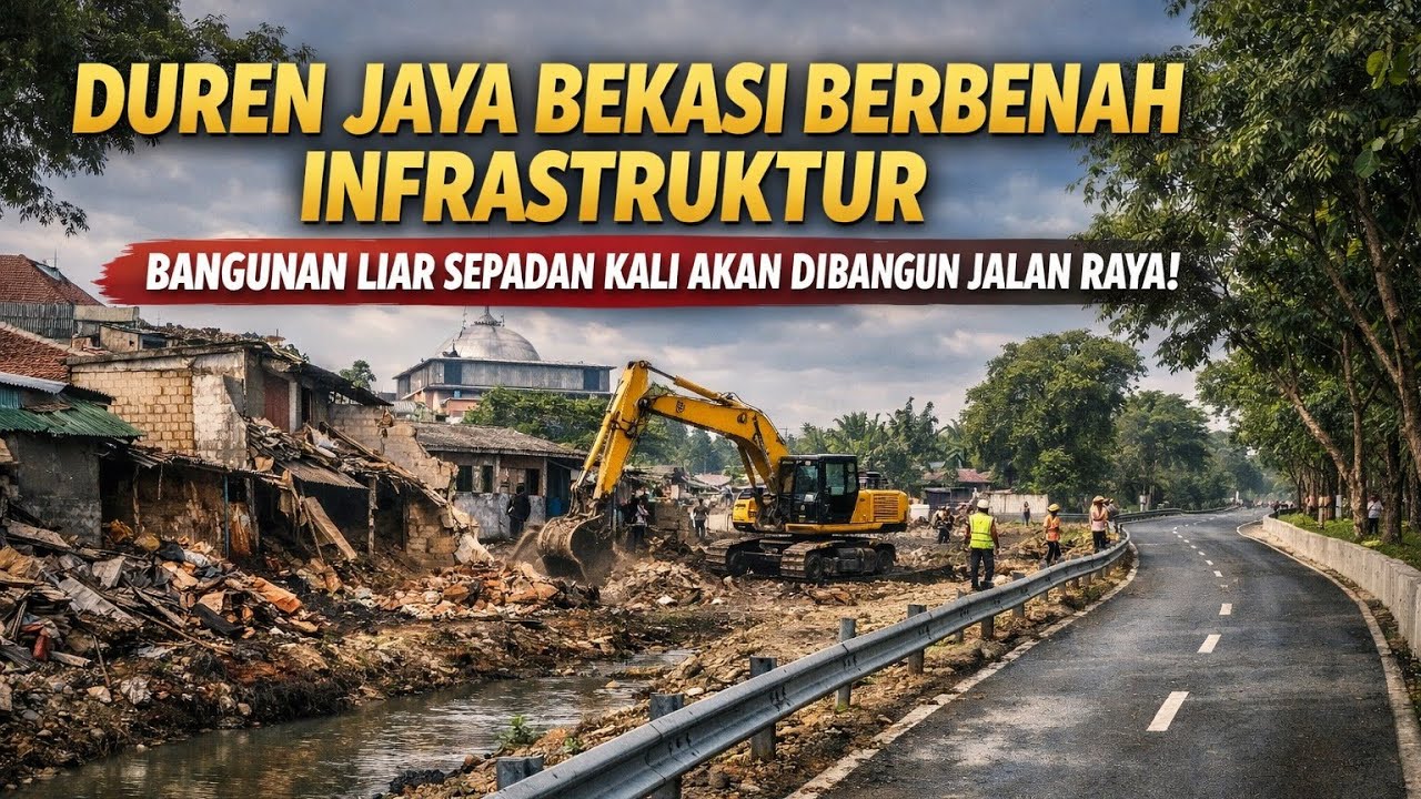 VIRAL! Bangunan Liar Puluhan Tahun di Kali Durenjaya Bekasi Akhirnya Ditertibkan