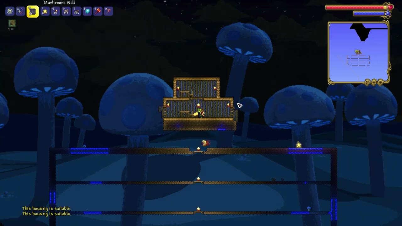 How to make a Glowing Mushroom Field biome on the Surface to get Truffle NPC - Terraria 1.4.3.4