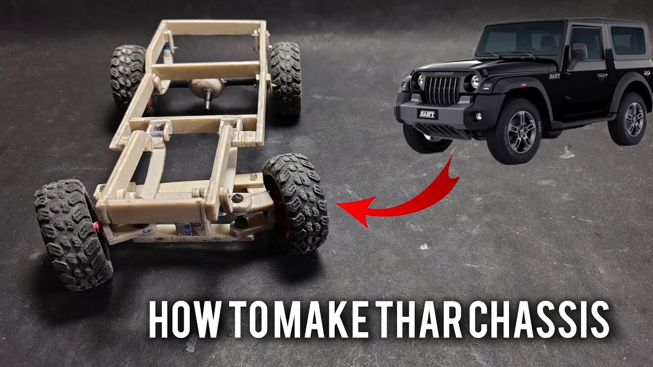 HOW TO MAKE RC THAR CHASSIS diy 4x4 RC THAR#trending #viral video