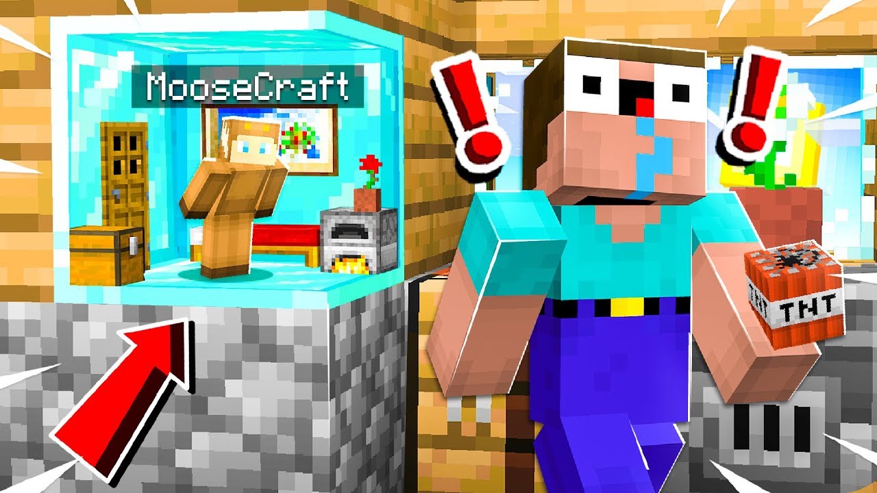 I FOUND A SECRET DIAMOND BASE INSIDE MY NOOB FRIENDS HOUSE in MINECRAFT!