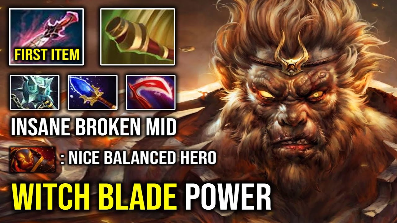 WITCH BLADE First Item on Monkey King is too Broken | 100% Destroy Mid with 23Kills Gleipnir DotA 2