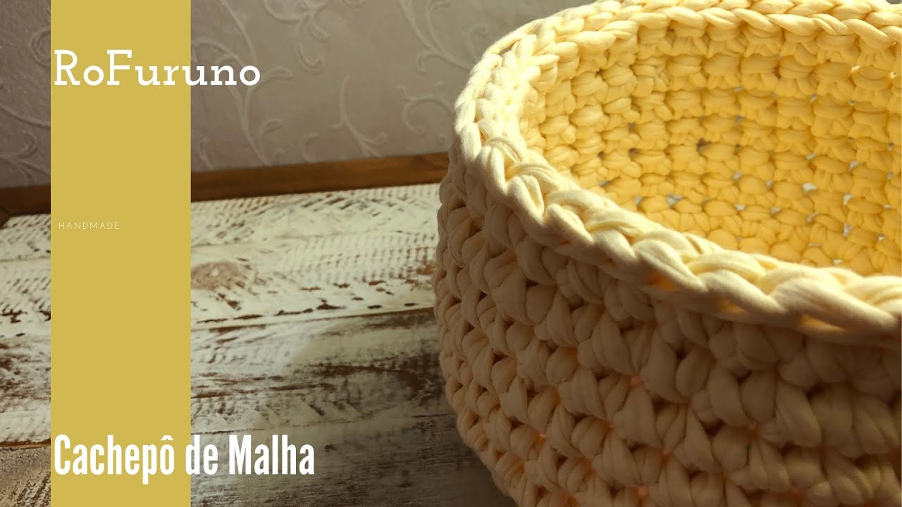 Cachepo de malha | Aula completa com Fio de malha rápido e fácil |
