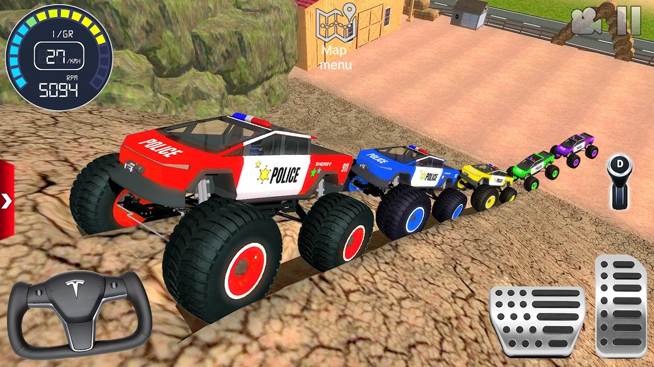 Impossible Off-Road Monster Truck Driver Racing #2 - Police Dirt Car Mud Driving - Android GamePlay
