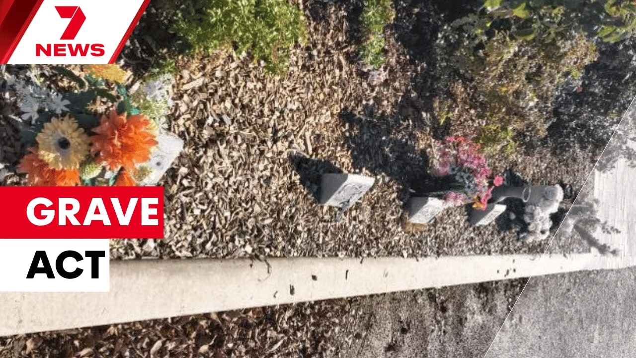Hunt for vandals after more than 80 grave plaques stolen from Quorn cemetery | 7NEWS