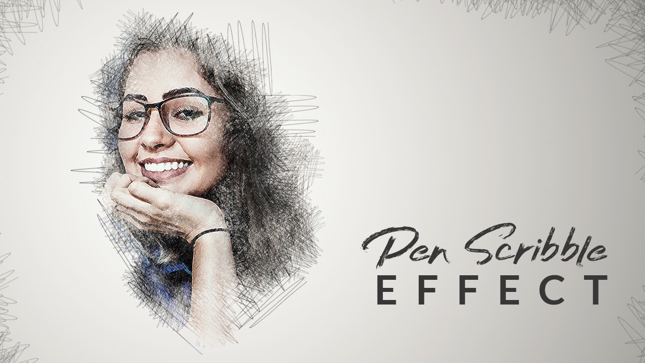 Portrait pen scribble sketch effect | Photoshop tutorial