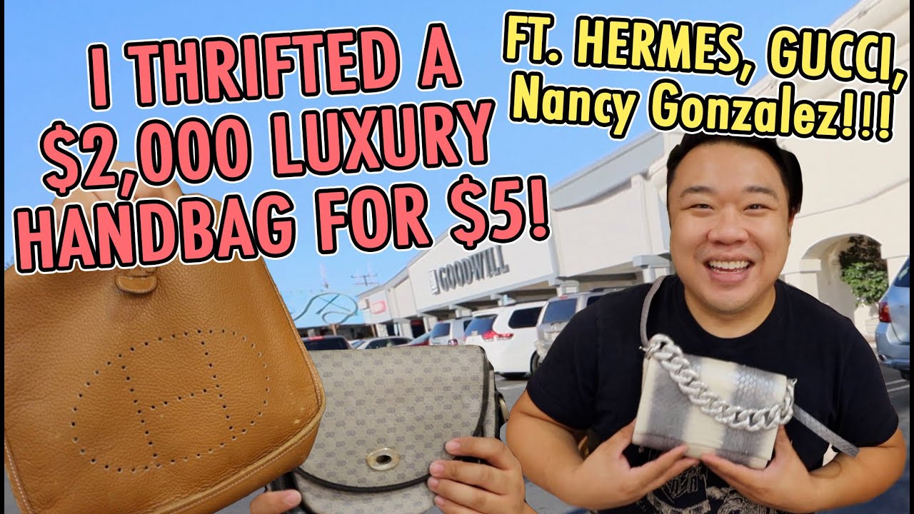 I THRIFTED A $2,000 LUXURY HANDBAG FOR $5! FT  HERMES, GUCCI, NANCY GONZALEZ, & MORE #HADRIANTHRIFTS