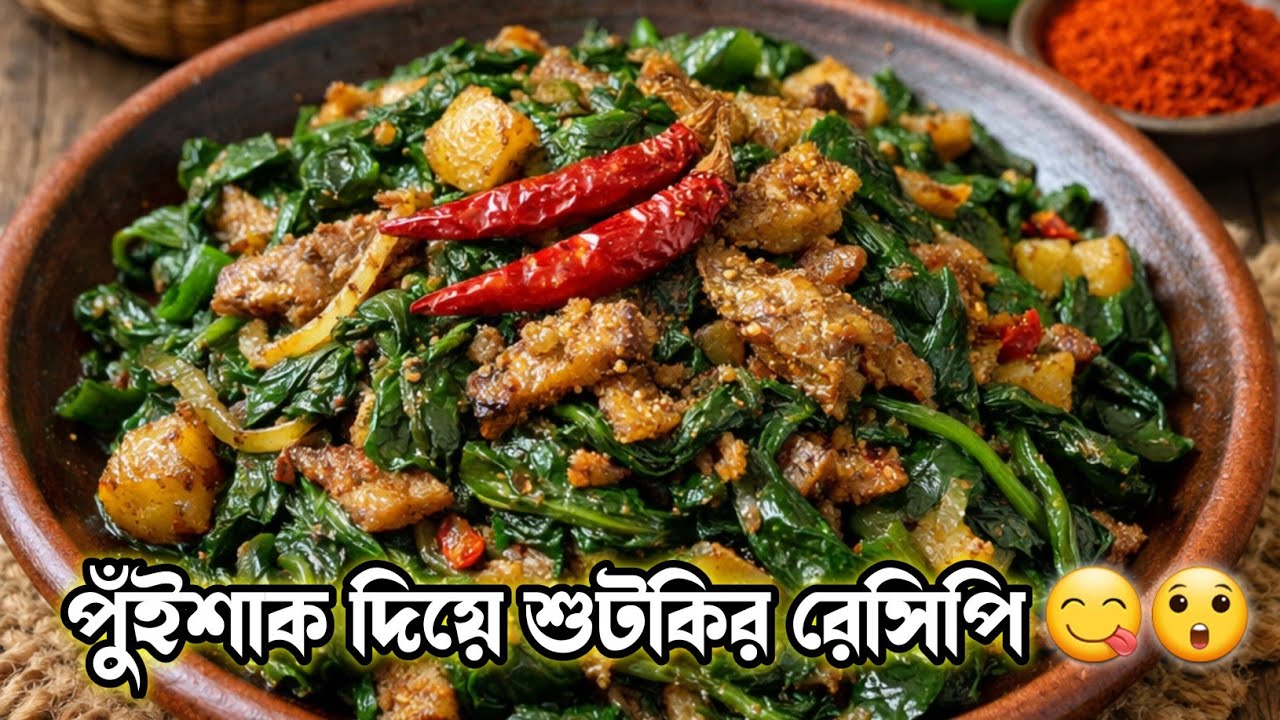 পুঁইশাক দিয়ে শুটকির রেসিপি | মজার রান্না | রান্নার ভিডিও | Fahima Rupa lifestyle 