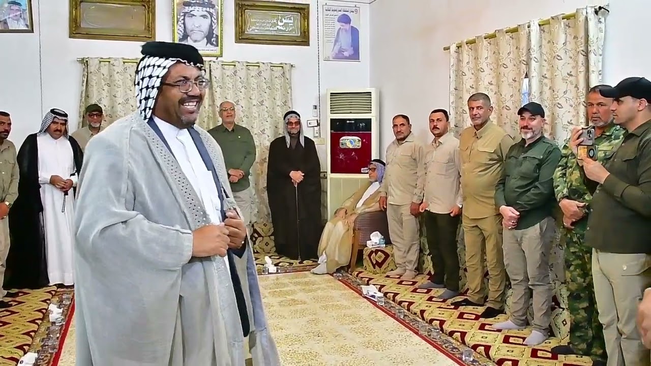 استقبال قائد عمليات الفرات الاوسط وامر لواء مع الوفد المرافق له يزور مضيف عشيرة البوطبر الغيلان