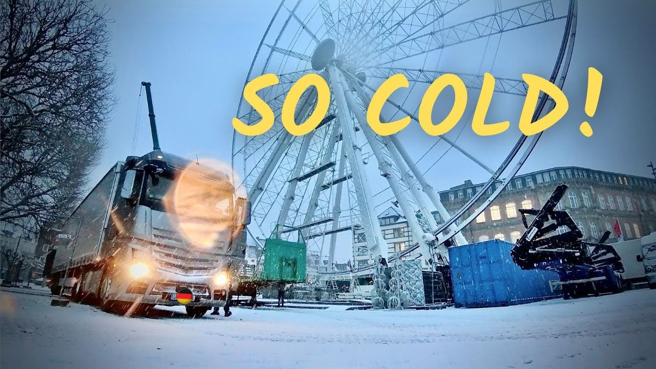 GIANT Ferris Wheel in the Snow! ❄️ Wheel of Vision Abbau 🎡| Düsseldorf 2026 (Snow Walking)⛄️