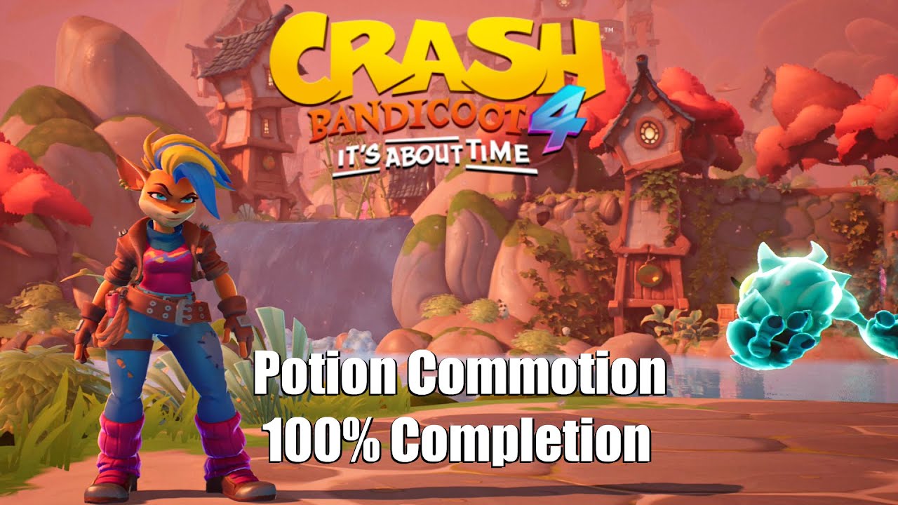 Crash Bandicoot 4 - Potion Commotion Level 100% Walkthrough (All Gems, Boxes, New Outfit)