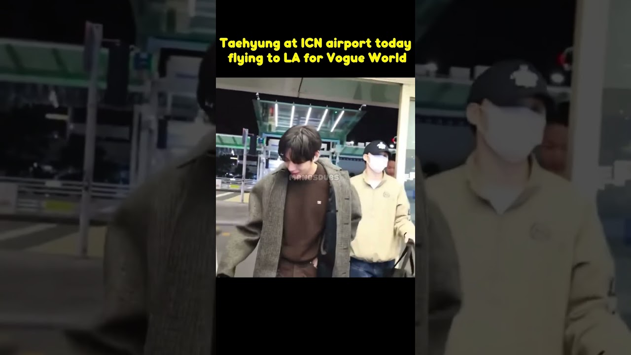 О боже! Ребята!! Тэхён в аэропорту ICN отправляется на Vogue 😭😭😭 #taehyung #btsnews #TaehyungxVog...