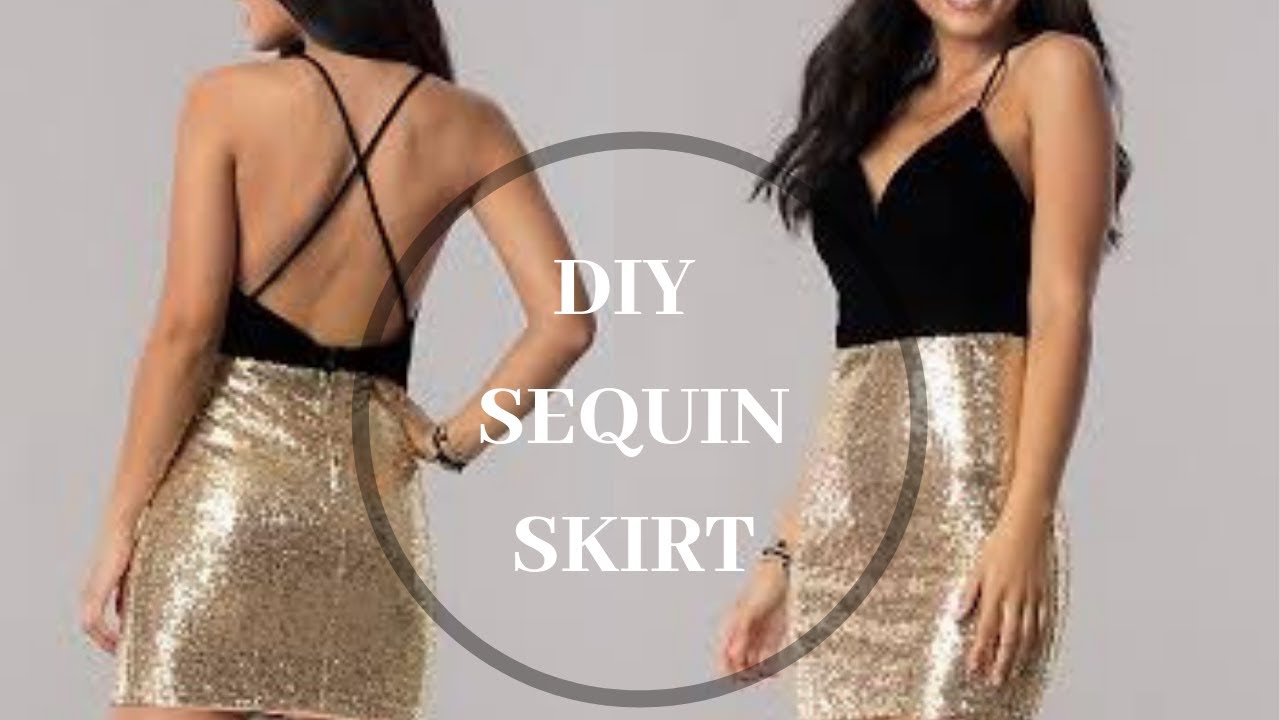 HOW TO SEW a Sequin Mini Skirt (SEWING WITH SEQUIN)
