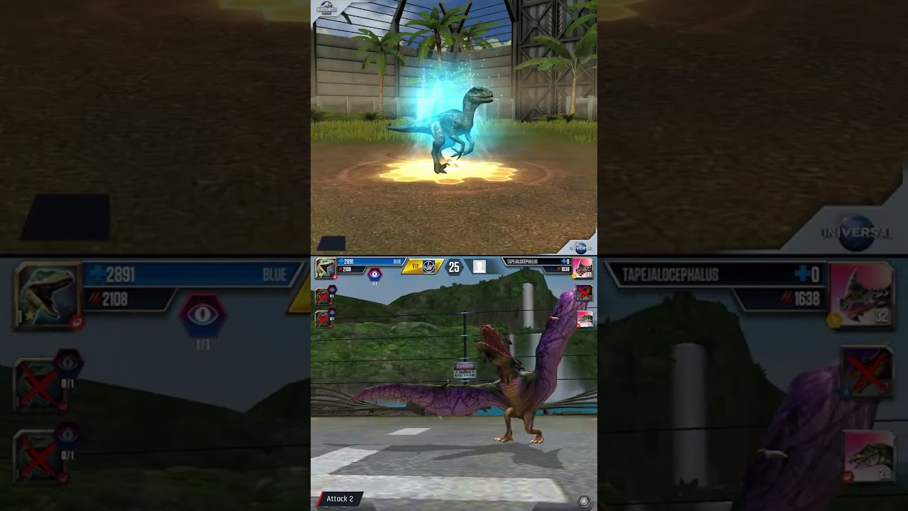 HEROIC BLUE VELOCIRAPTOR ALL ANIMATION | Jurassic World The Game