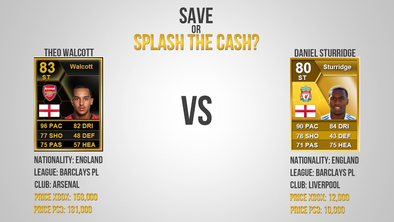 FIFA 13 - Save Or Splash The Cash - IF Walcott Vs Sturridge - PACE PACE PACE