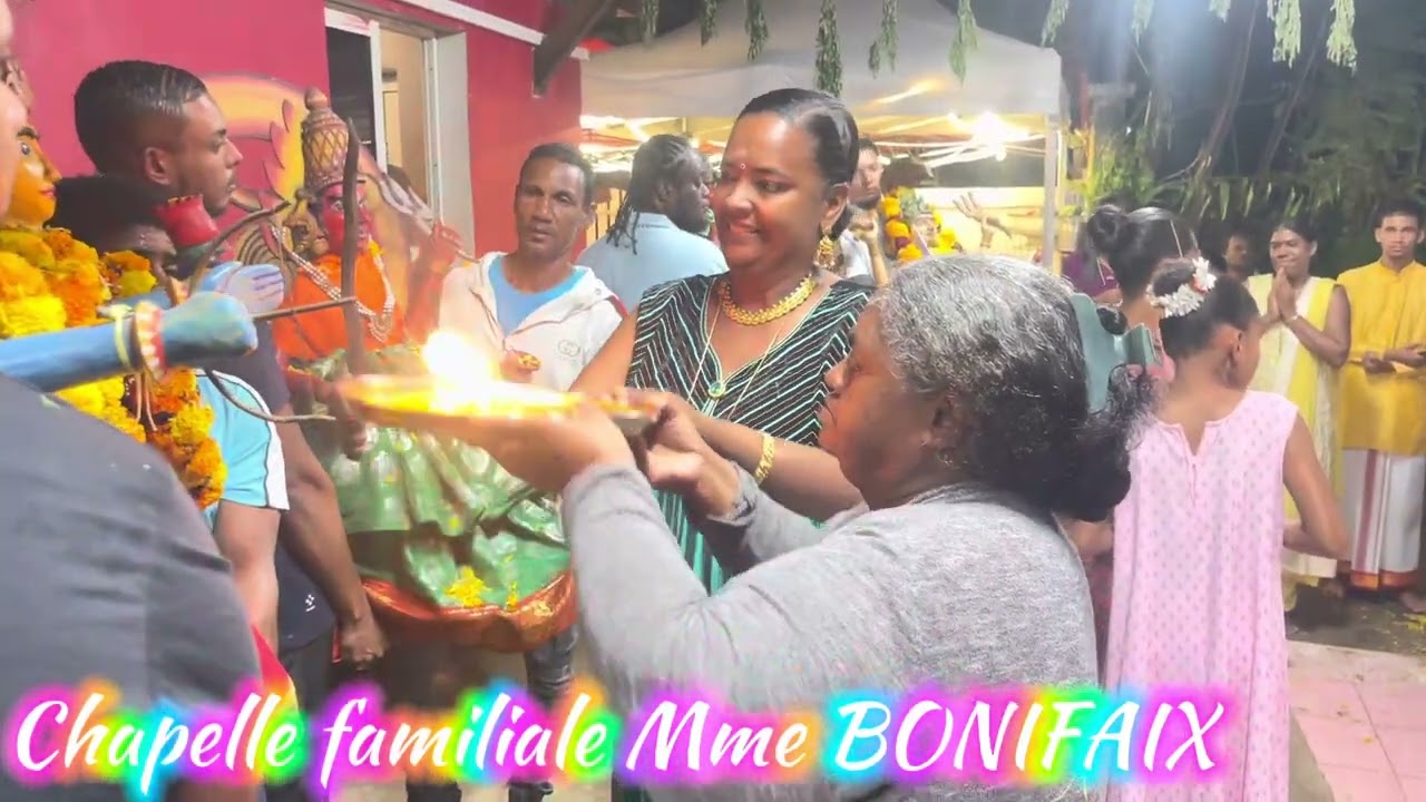 Chapelle familiale Mme BONIFAIX le gol Saint-Louis cérémonie pour la marche sur le feu le 18/05/25