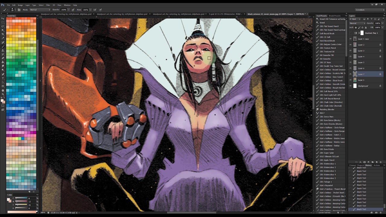 Matteo Scalera Black Science Cover, Speed paint over