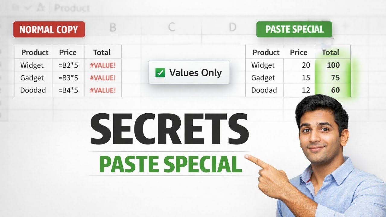 Excel Paste Special Secrets (Real Work Tricks)