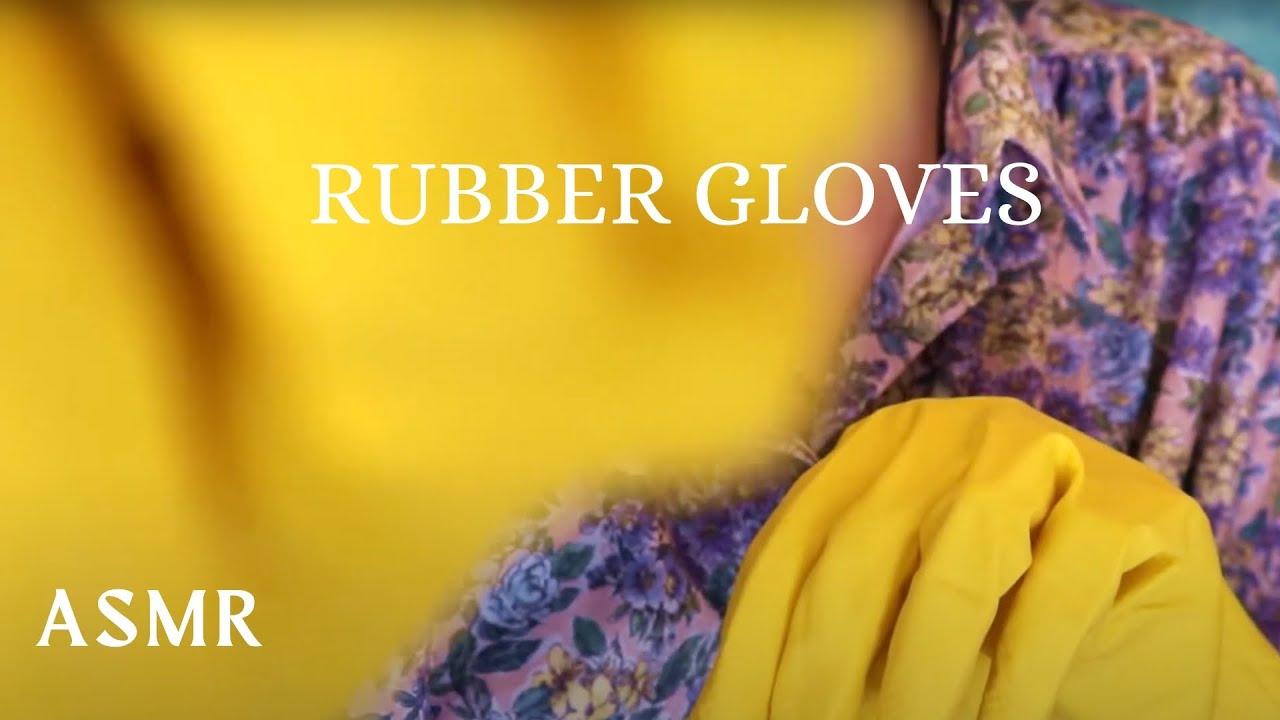 ASMR* Hand Movements with Yellow Rubber Gloves* Rub & Flutter* (no talking)
