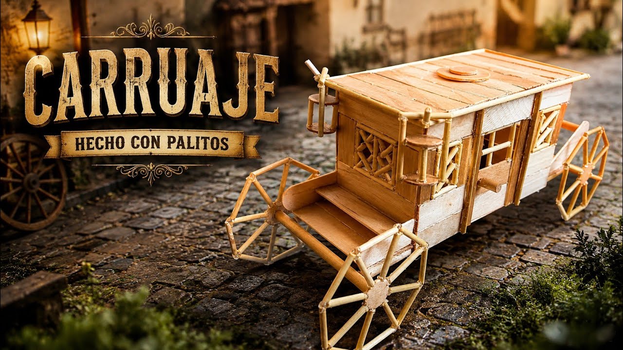 CARRUAJE hecho con palitos de helado - CARRIAGE made with ice cream sticks