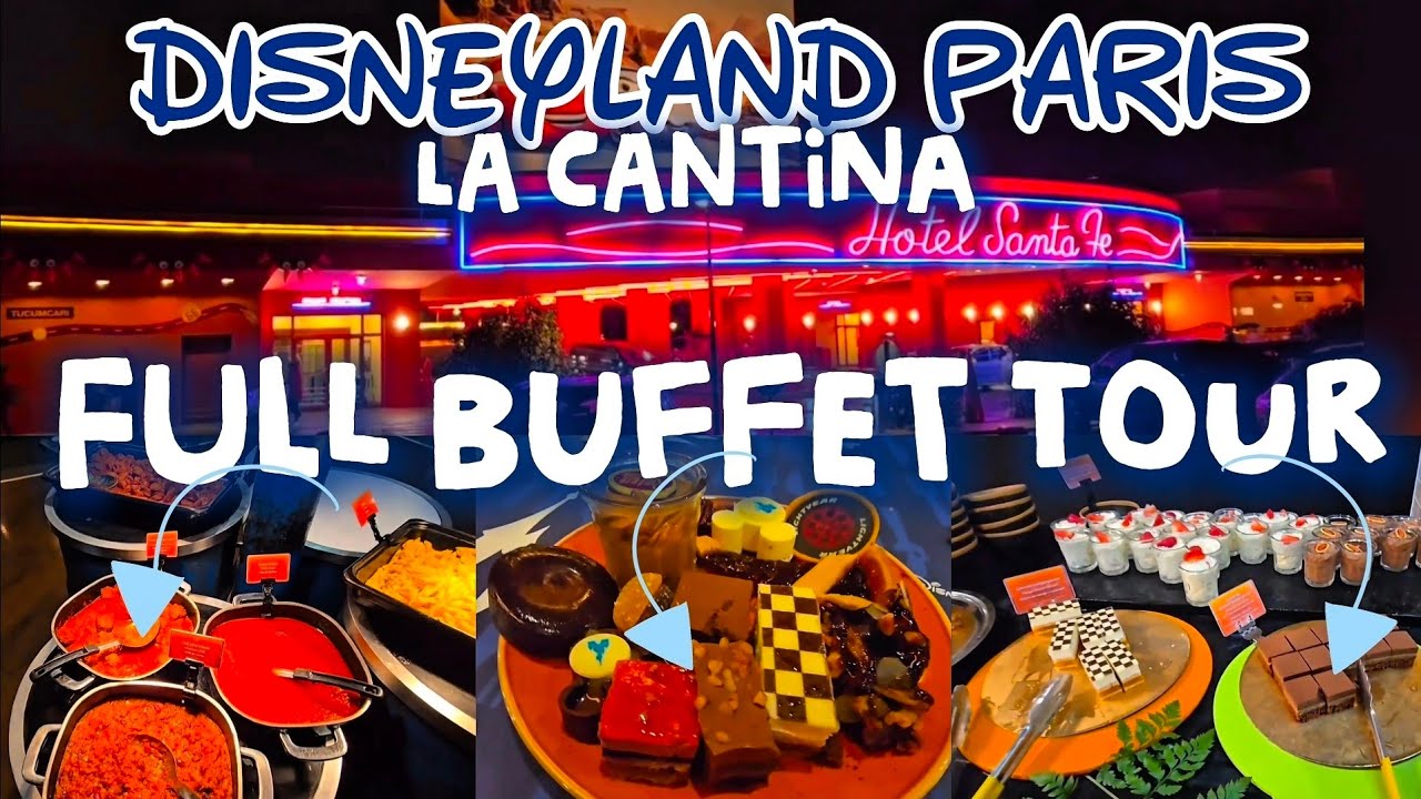 Disney's HOTEL SANTA FE Restaurant,  FULL BUFFET TOUR ❤️🥖🥞🍲🍛🍗🧀🍕