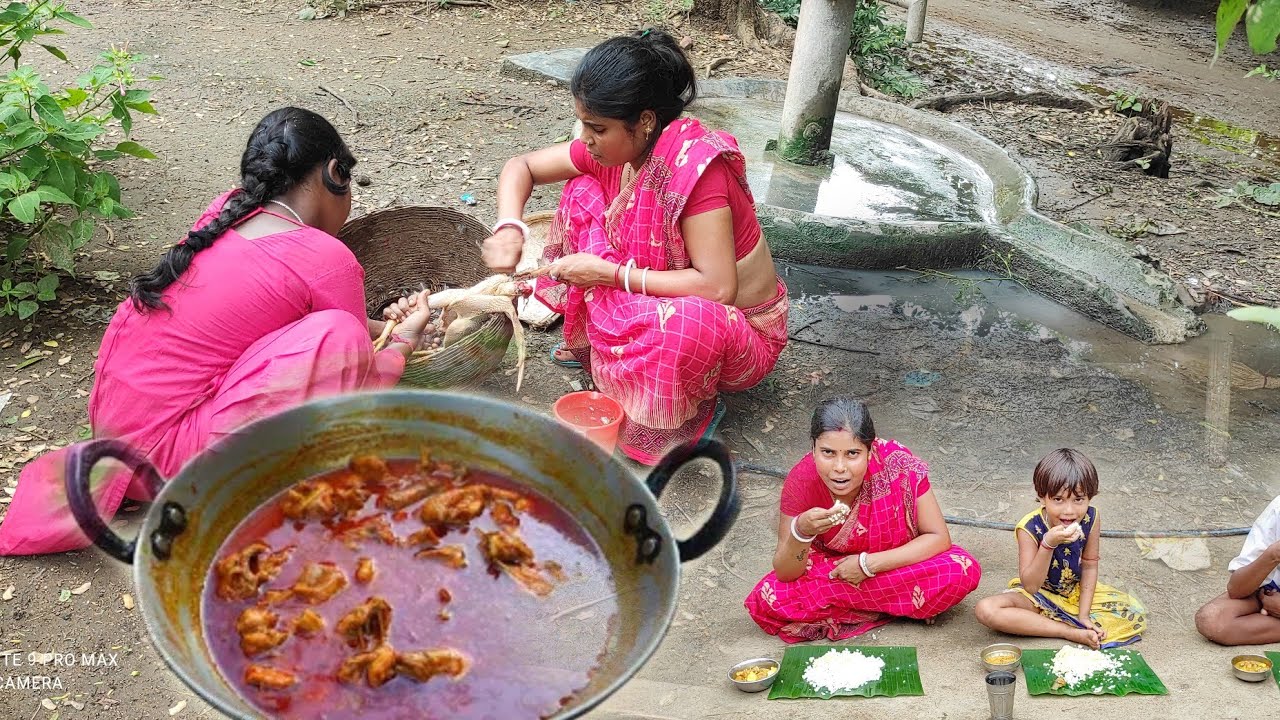 Country Chicken Curry || Cooking Meat Curry And chicken fry curry / Tribe People Cooking