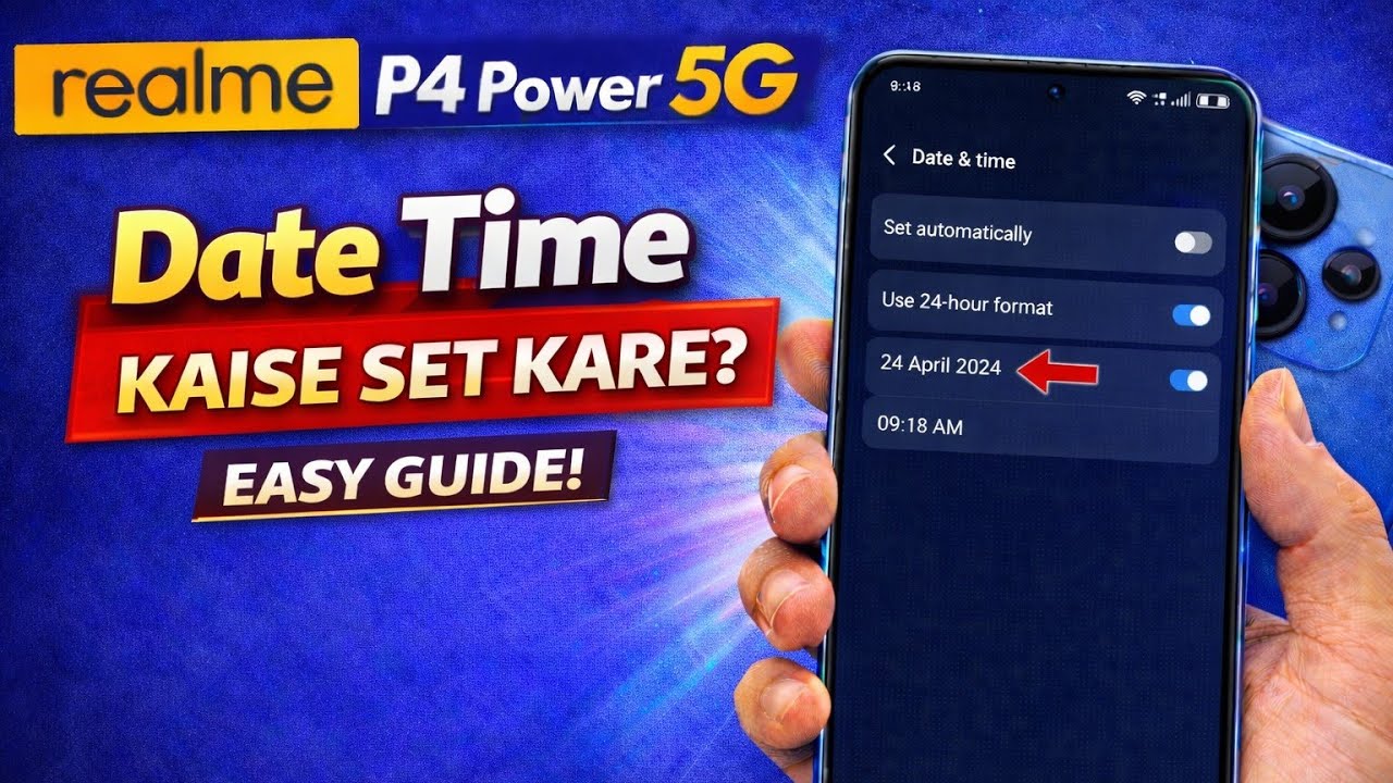 How to set date and time on Realme P4 Power 5G || Realme P4 Power 5G me date and time kaise set kare